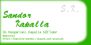 sandor kapalla business card